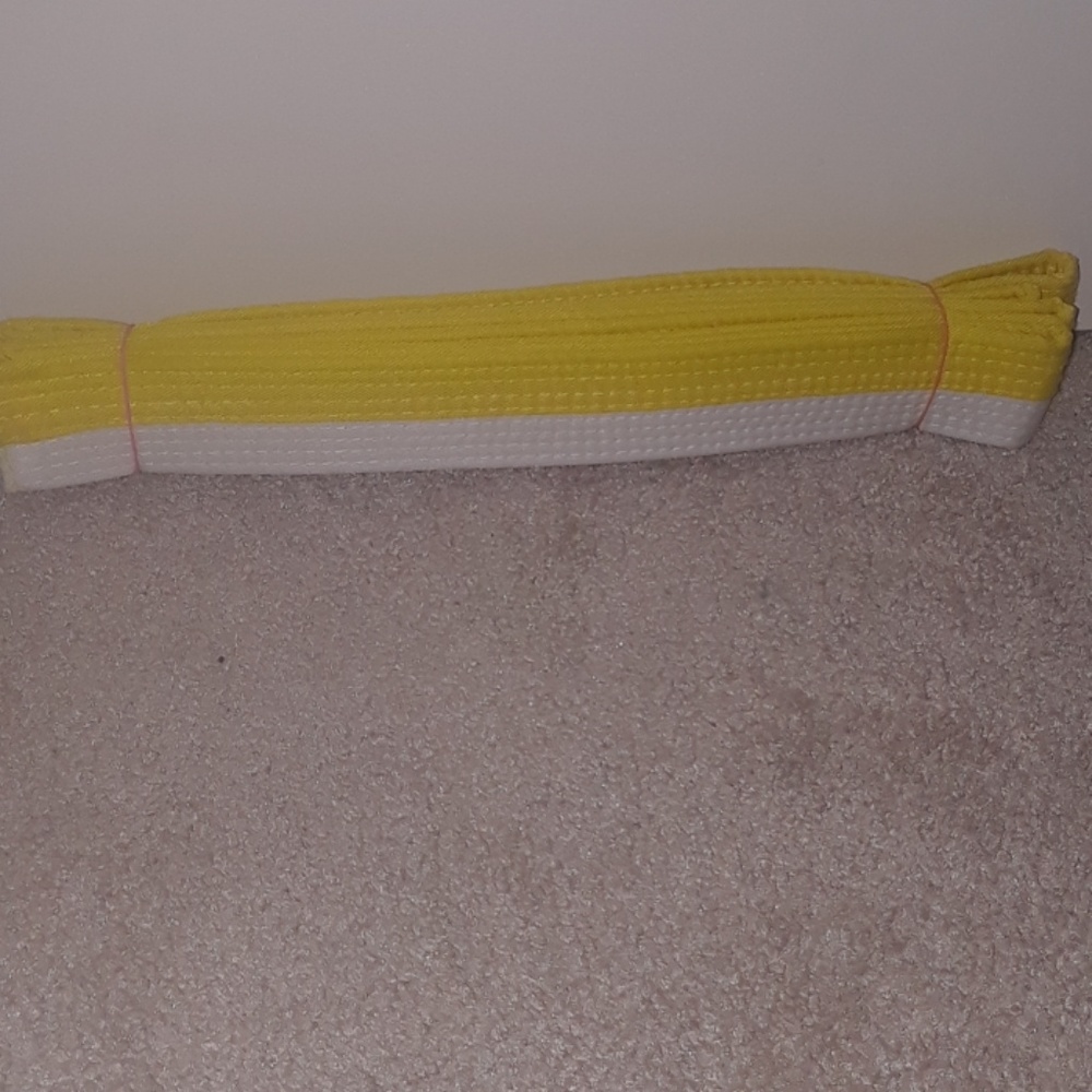 High White(yellow & white) Martial Arts Belt